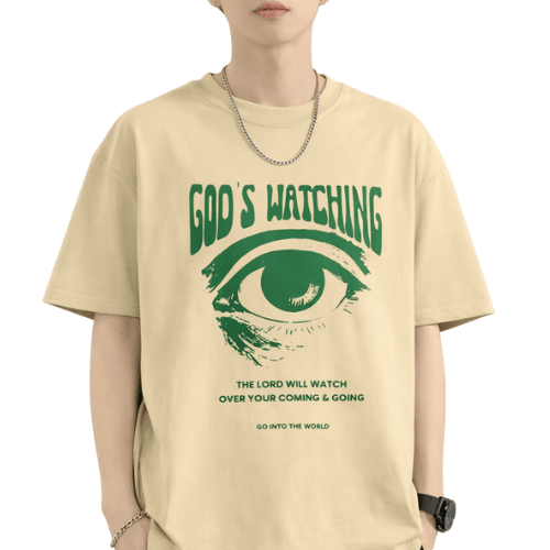 GOD'S WATCHING TEE (GREEN COLORWAY)